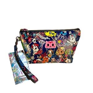 Tokidoki Sea Punk Makeup Bag Cosmetic Travel Pouch Wristlet Mermicorno Rare HTF